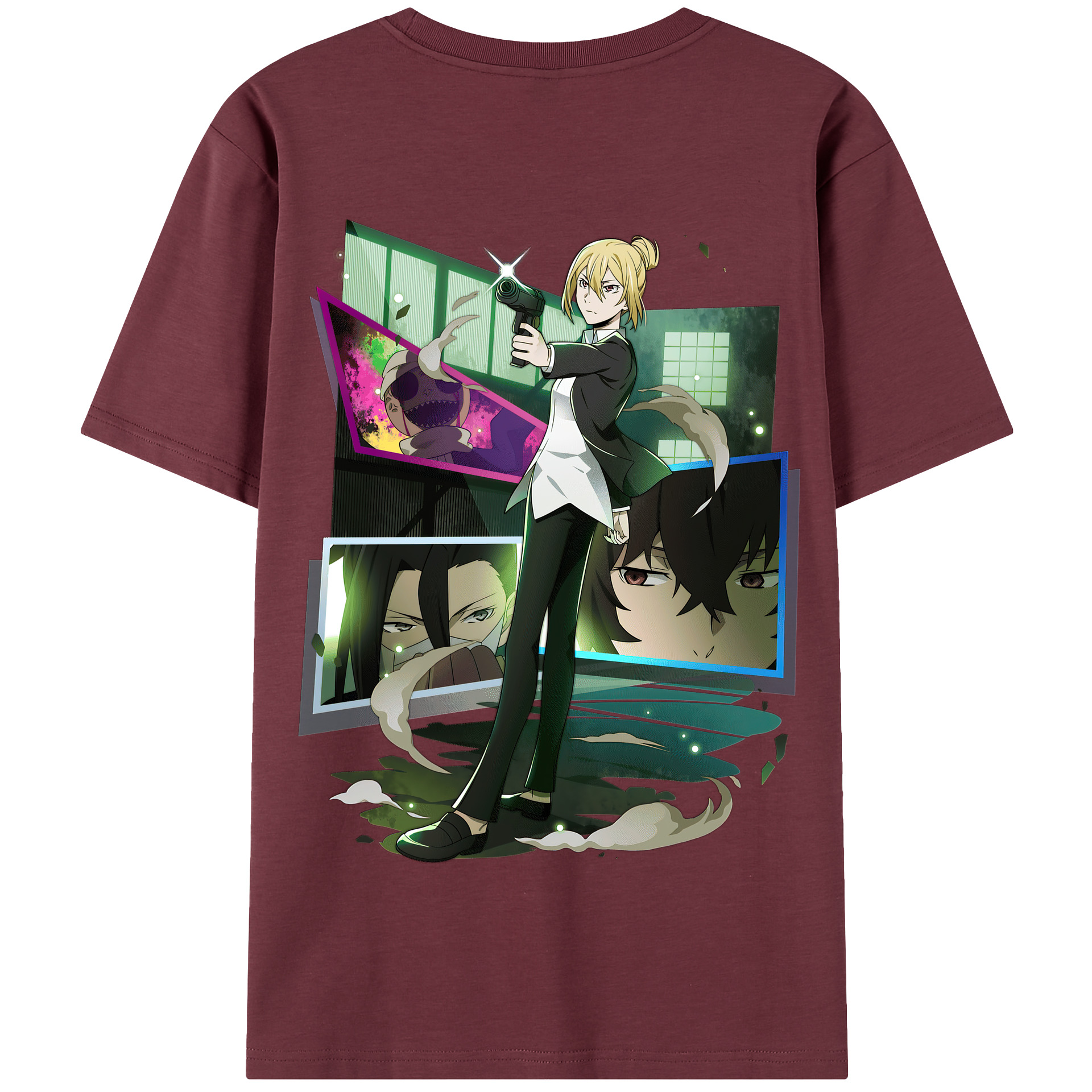 （画像用） 文豪ストレイドッグス Bungo Stray Dogs 綿100％半袖Tシャツ（背面プリント）